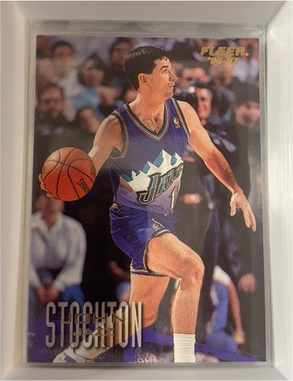 1996-97 Fleer #261 John Stockton — front