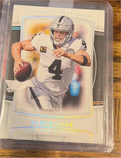 2022 Panini National Treasures #44 Derek Carr — front
