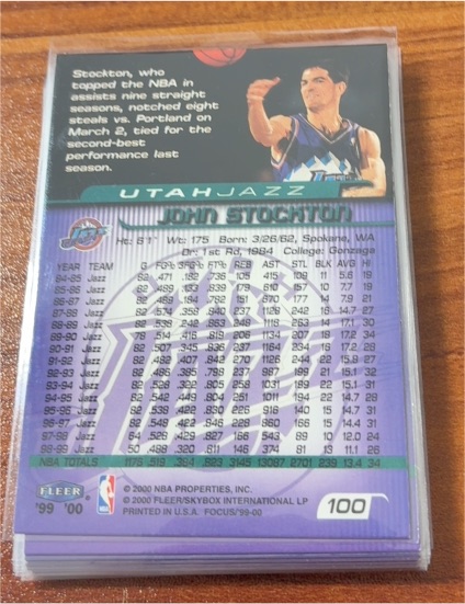 2000 Fleer Focus #100 John Stockton — front