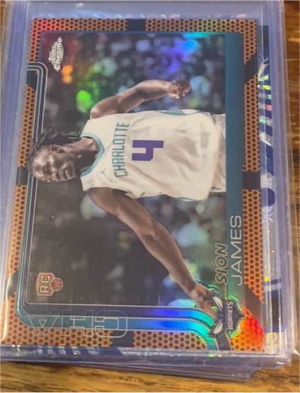 2025-26 Topps Chrome #283 Sion James Orange Refractor RC — front