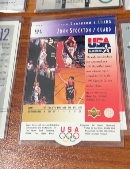 1992 Upper Deck #594 John Stockton USA Basketball — front