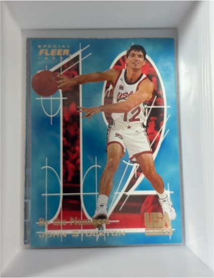 1996 Fleer USA Basketball By The Numbers #20 John Stockton — front