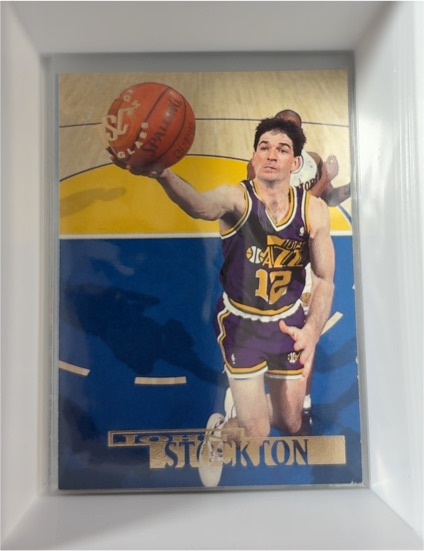 1994-95 Topps Stadium Club Through the Glass #76 John Stockton — front