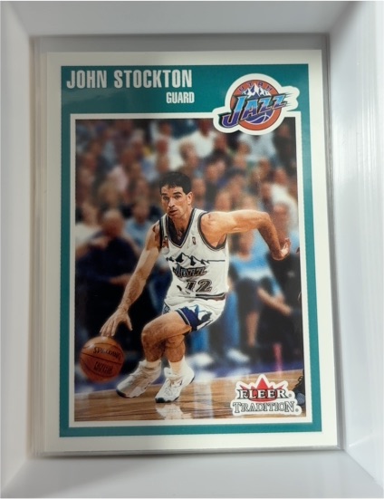 1990-91 Fleer #160 John Stockton — front