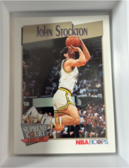 1991-92 NBA Hoops Supreme Court #500 John Stockton — front