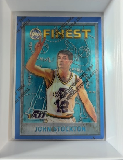 1995-96 Topps Finest #15 John Stockton — front