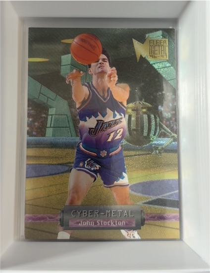 1996-97 Fleer Metal Cyber-Metal #19 John Stockton — front