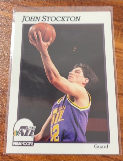 1991-92 Hoops #212 John Stockton — front