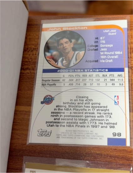2000-01 Topps #98 John Stockton — front