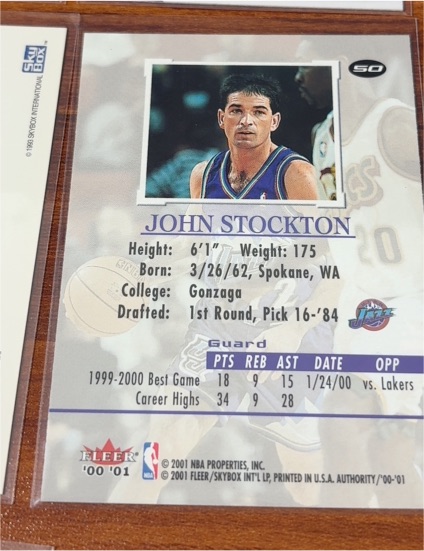 2000-01 Fleer '00 '01 #50 John Stockton — front