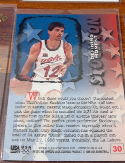 1996 Upper Deck USA #30 John Stockton — front