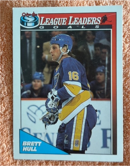 1991-92 O-Pee-Chee #190 Brett Hull League Leaders Goals — front