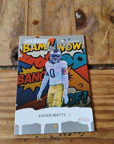 2025 Sage Artistry Bam Wow #68 Xavier Watts — front