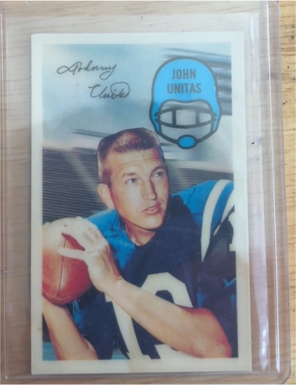 1970 Kellogg's 3-D Super Stars #55 John Unitas — front