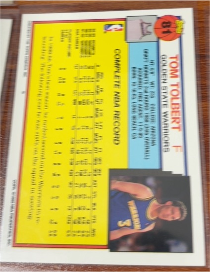 1992-93 Topps #81 Tom Tolbert — front