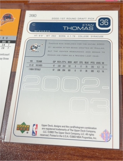2000-01 Upper Deck #390 Etan Thomas — front