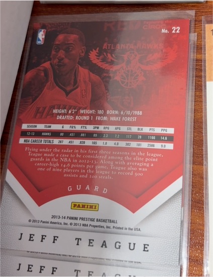 2013-14 Panini Prestige Basketball #22 Jeff Teague — front