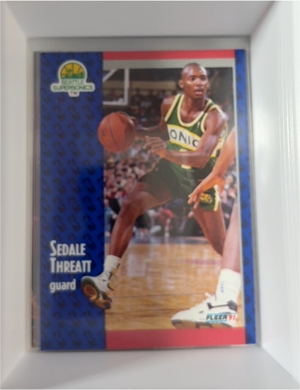1991-92 Fleer #196 Sedale Threatt Seattle SuperSonics — front