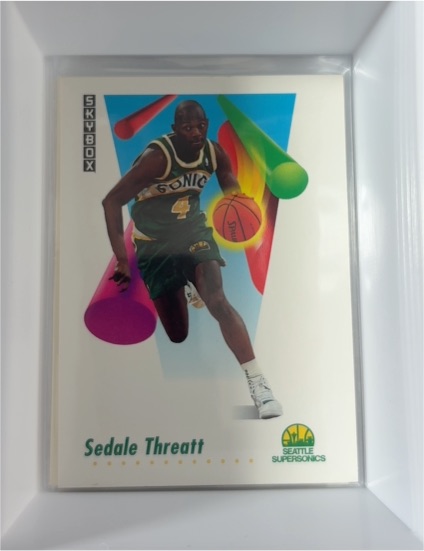 1991-92 SkyBox #275 Sedale Threatt Seattle SuperSonics — front