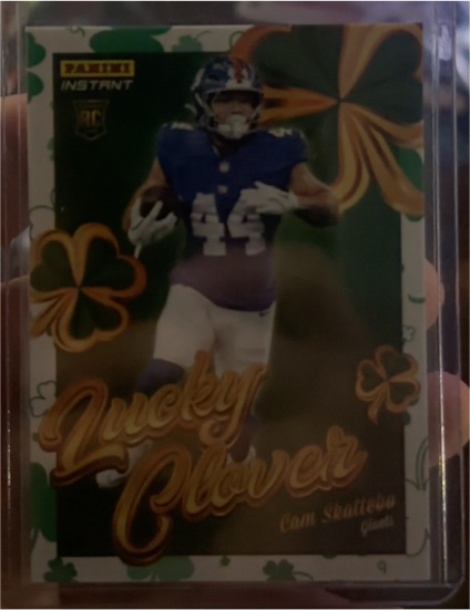 2025 Panini Instant #19 Cam Skattebo Lucky Clover — front