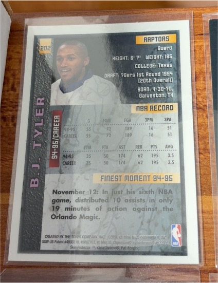 1994-95 Topps #202 B.J. Tyler — front