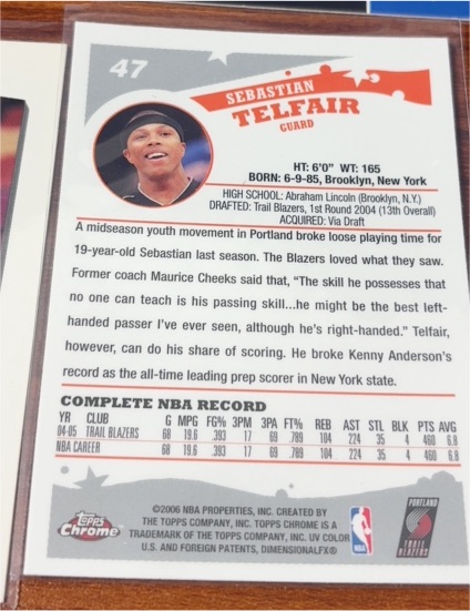 2006 Topps Chrome #47 Sebastian Telfair — front