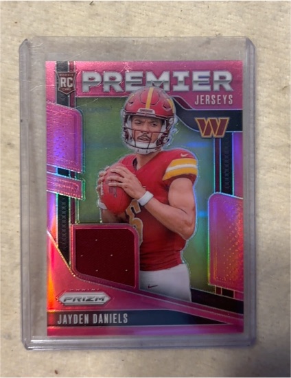 2024 Panini Prizm Premier Jerseys Pink Prizm #PJ-JDS Jayden Daniels — front