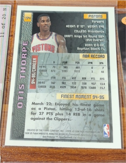 1996 Upper Deck #241 Otis Thorpe — front