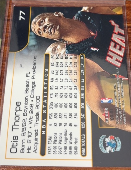 2000-01 Topps #29 Otis Thorpe — front