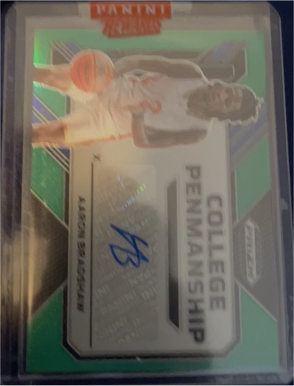 2023 Panini Prizm Draft Picks College Penmanship Green #CP-ABS Aaron Bradshaw — front