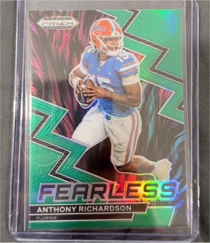 2023 Panini Prizm Draft Picks #F-19 Anthony Richardson Fearless Green Prizm — front
