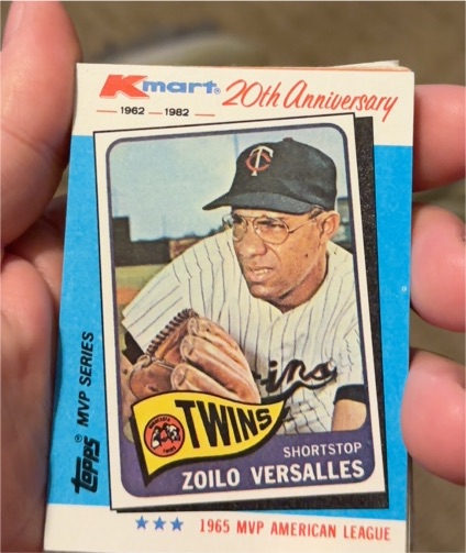 1982 Topps Kmart 20th Anniversary MVP Series #7 Zoilo Versalles — front