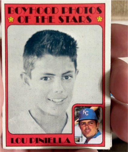 1972 Topps #491 Lou Piniella Boyhood Photo — front