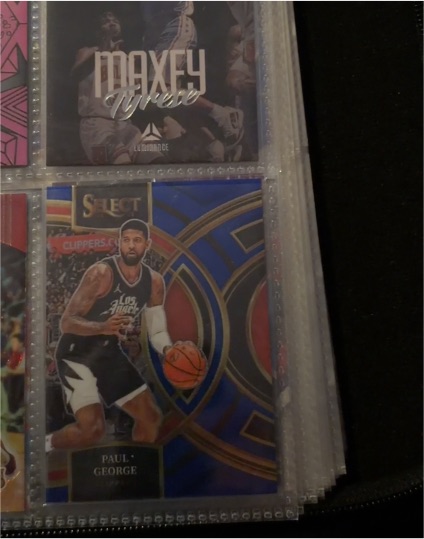2023-24 Panini Select Premier Blue Prizm #187 Paul George — front