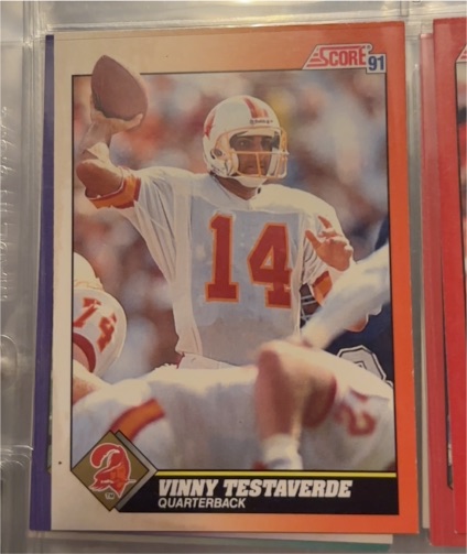 1991 Score #398 Vinny Testaverde — front