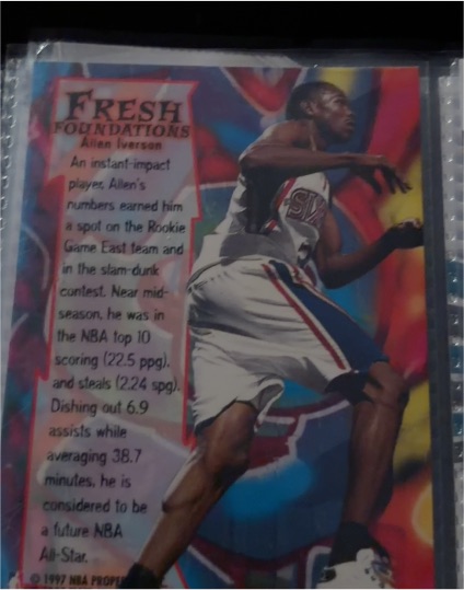 1996-97 Fleer Metal #236 Allen Iverson Fresh Foundations Rookie — front