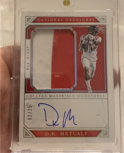 2019 Panini National Treasures Collegiate #142 D.K. Metcalf — front