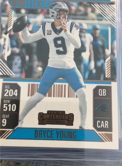 2024 Panini Contenders #14 Bryce Young Season Ticket Carolina Panthers — front