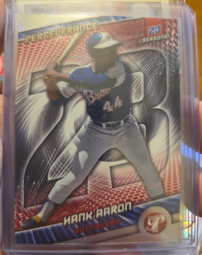 2025 Topps Pristine #P-7 Hank Aaron Perseverance Refractor — front