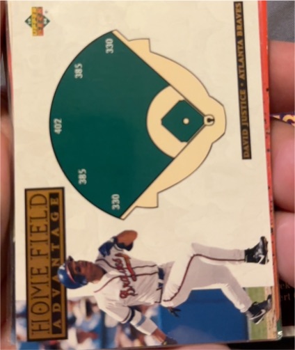 1994 Upper Deck Home Field Advantage #267 David Justice — front