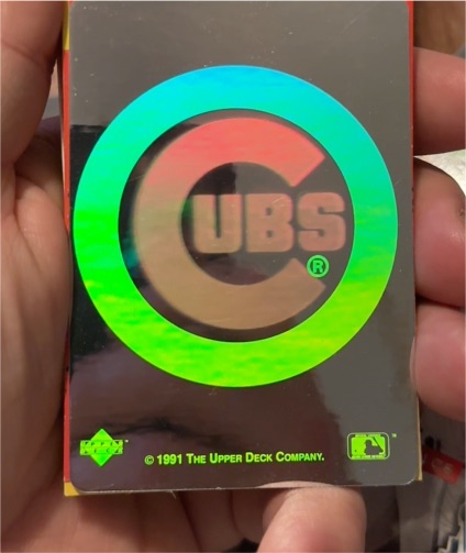 1991 Upper Deck #NNO Chicago Cubs Team Logo Hologram Sticker — front
