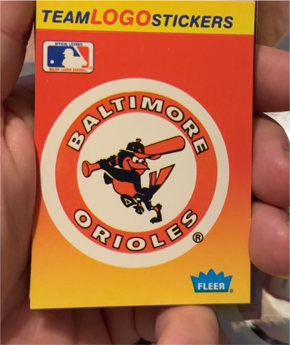 1991 Fleer #NNO Baltimore Orioles Team Logo Sticker — front