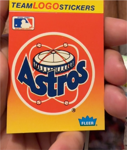 1991 Fleer #NNO Houston Astros Team Logo Sticker — front