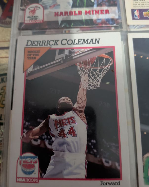 1991-92 NBA Hoops #25 Derrick Coleman — front