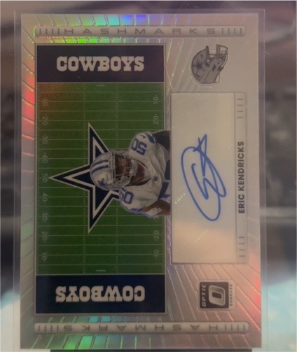 2025 Panini Optic #HM-EK Eric Kendricks Hashmarks Auto Dallas Cowboys — front