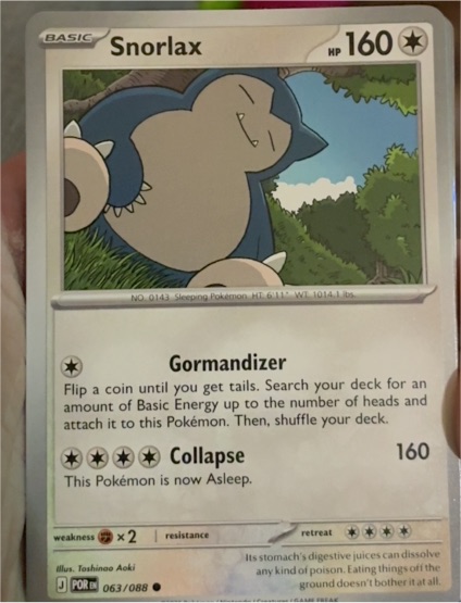 2026 Pokémon Perfect Order #063 Snorlax — front