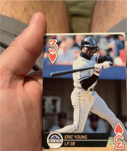 1994 Bicycle Aces Playing Cards #3H Eric Young — front