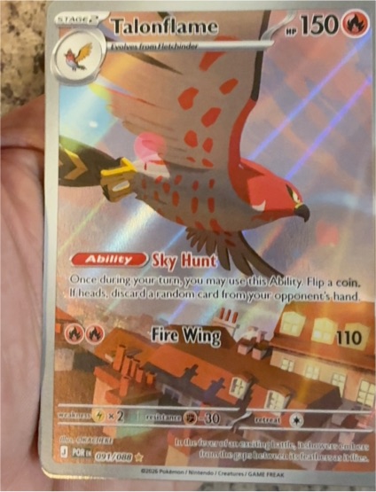 2026 Pokemon Perfect Order #091 Talonflame Illustration Rare — front