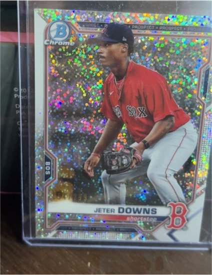 2021 Bowman Chrome Prospects Speckle Refractor #BCP-107 Jeter Downs — front