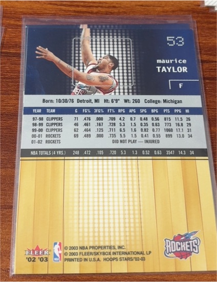 2002-03 Fleer #53 Maurice Taylor — front